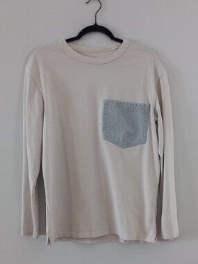 COS long sleeve thin cotton sweatshirt with contrasting patch pocket